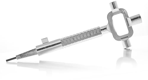 TSS Outil de serrurier universel en acier – Tourne-came – Jauge de cylindre/outil de mesure – Clés d'armoire – Tourne-broche – Ouvre-bouteille – Outils de serrurier professionnels