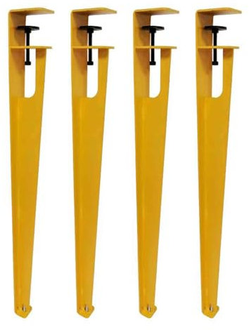 JYVDGGKKW Tischbeine aus Metall (4er-Set), Tischklemmbeine, 4 F-förmige Esstischbeine für DIY-Couchtisch-Möbelkonsole, Design ohne Stanzen zum Schutz der Schreibtischplatte, mit Bodenschoner