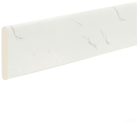 RANRAO Battiscopa impermeabile con motivo marmo, 8 x 200 cm, striscia anticollisione per mantenere le case al sicuro dai bordi (struttura bianca)