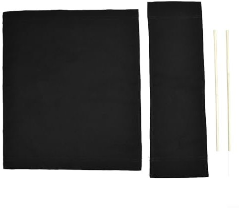 Emiif Ersatzbezug für Regiestuhl, Segeltuch, Gartenmöbel-Zubehör, 48 x 38 cm, Regiestuhl, Sitz- und Rückenlehnenschoner (schwarz)