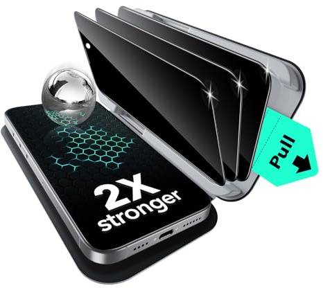 ESR 3 Stück für iPhone 14 Pro Max für Panzerglas Sichtschutz, Classic | One-Pull Schnellinstallation, 2X Stoßschutz, Anti-Spy, Vollflächig Displayschutzfolie, UltraFit-Ablage, 9H gehärtetes Glas