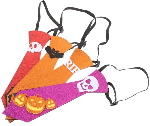 DEARMAMY Lot De 4 Nœuds D'Halloween Foulard Effrayant Cravate Fantaisie Écharpe À Thème D'Halloween Écharpes Écharpe Pour Hommes Écharpe Décorative D'Halloween