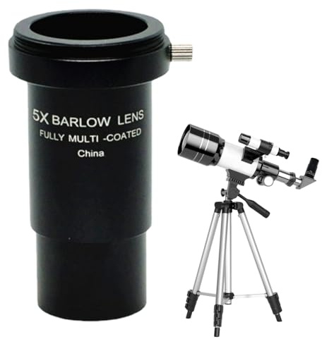 2X Barlow-Linse 1,25 Zoll Metall M42-Gewinde Mehrfachvergütete Kamera | Teleskop-Okular für 5x Barlow-Linse Teleskop-Okular planetare visuelle Beobachtung Astrokamera Metall-Mondfilter