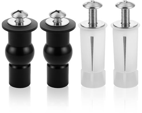 Lnngub Toilettensitz Behoben Schraube, 4 Stück WC Sitz Befestigung Kunststoff/Gummi Dehnschrauben Universelle Toilettensitzen Ersatzteile für Toilette Top Montage Schrauben Zubehör (Schwarz, Weiß)