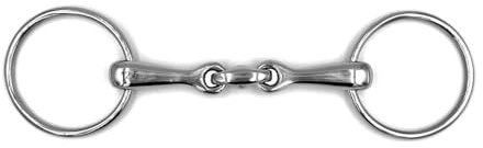 Equine Smile ES0117 Gebiss Wassertrense Doppelt Gebrochen aus Edelstahl Ringdurchmesser 65 mm Gebissstärke 16 mm (13.5 cm)