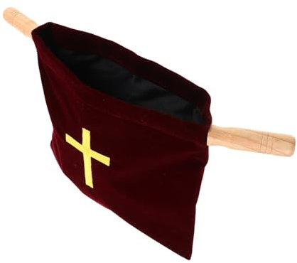 Mipcase Offrande Tissu avec Pochette à Croix Brodée pour Sainte Communion Et Cérémonies Religieuses