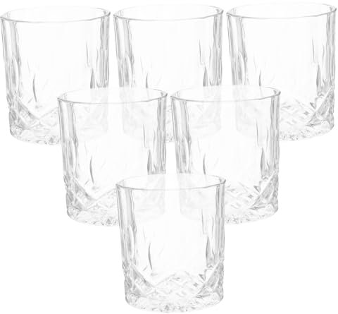 Garneck 6pezzi Bicchieri Da Whisky in Vetro Eleganti Per Bere Whisky e Bevande Capacità Resistenti e Facili Da Pulire Per Diverse Occasioni