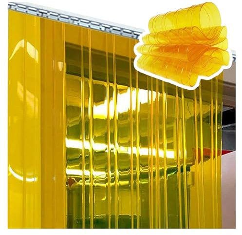 Gelber PVC-Streifenvorhang für Walk-Gefrierschränke und Lagerhallen, wasserdichte Vinyl-Türabdeckung, isolierter Kunststoffvorhang für Reinräume, individuelle Größe (75 x 220 cm)