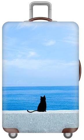 KofferhüLle KofferschutzhüLle,Tier Druck Elastisch Reisekoffer SchutzhüLle Mit ReißVerschluss,Waschbar GepäCkabdeckung 18-32 Zoll Koffer,Luggage Cover,Kinder,Erwachsene (Katze,XL(29-32inch))