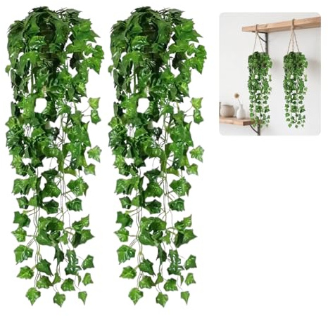 ZHYTUAL Lot de 2 Plantes Artificielles Extérieures Lierre Artificiel Mural pour Décoration Intérieure et Extérieure