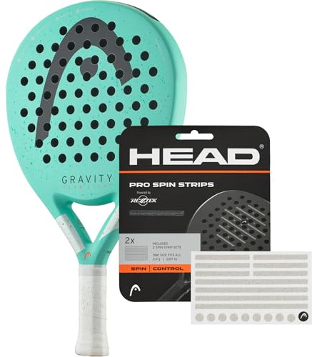 Padel Bundle - Head Gravity Team Light 2024 & Rezztek Pro Spin Strips | Für Padelschläger, Bundle für maximalen Spin und optimale Kontrolle