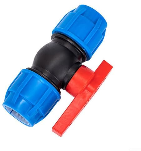 Válvula de control de junta de tubería de agua de polietileno de conexión rápida para el hogar, jardín, opciones de sistema de fontanería (20 mm)