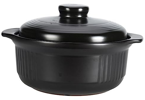 Sosoport Cazuela de Cerámica Resistente Altas Temperaturas para Cocinar Sopa y Guisos Olla Pequeña para Uso Doméstico y Restauración