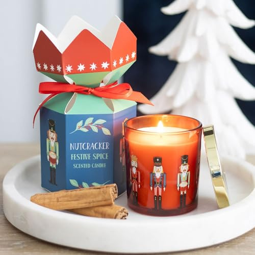 Nutcracker Tube Candle | Festive Spice Scented Candle | 70-Hour Burn Christmas Candle