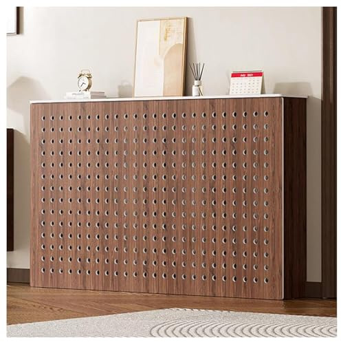 Dekorative Heizungsabdeckung, Heizkörperregal aus Holzgitter, Heizkörperabdeckung im Schranklattendesign for Flur, Wohnzimmer, Schlafzimmer(70x80x20cm)