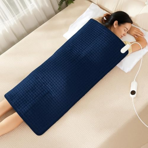OCSOSO XXL Electric Heating Pad for Back Pain 20x40Heat Pad with 10 Temp Auto Shut-Off Heated Pad for Neck Shoulder Muscles Body Warmer for Women Gift for Women Men Elderly-Blue