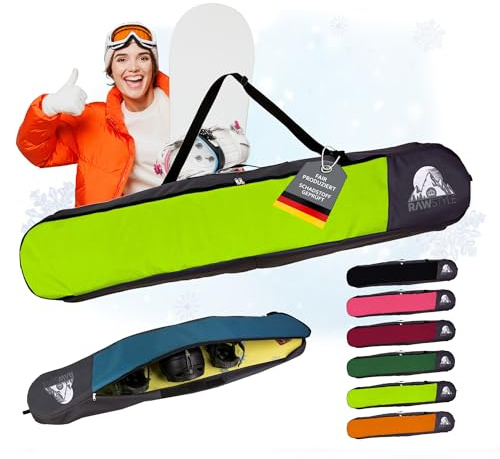 Snowboard väska – vattentät snowboardväska – snowboardryggsäck med robust dragkedja – boardbag för bräda, hjälm och skor – huvudfack med separata områden (ljusgrön 170)