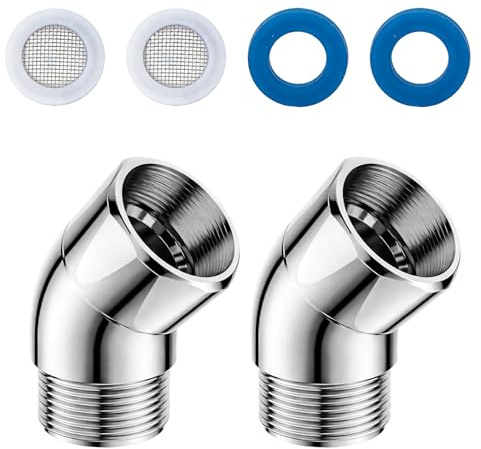 Duschkopf Verlängerung Duschschlauch Adapter Winkelstück 135° | Universeller Duschschlauch Adapter & Duschschlauch Verlängerung, Gelenkstück Duschkopf, Dusche Zubehör flexibel