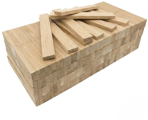 EdpaS Holzklötzchen zum Basteln 80 Stück aus Eiche – Bastelklötzchen und Holzleisten zum Basteln – Holzstäbchen und Holzklötze für DIY, Bastelbedarf, Fensterbank innen – Maße 22 × 8 × 160 mm