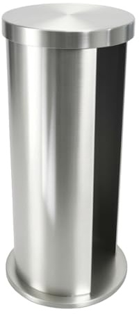 GEERYZHE Dispensador de Almohadillas de Algodón para Cosméticos, de Acero Inoxidable, Organizador Redondo para Quitar Maquillaje, Contenedor con Tapa para Almacenamiento de Tocador de Baño