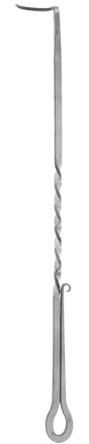 Garneck Gancio per Barbecue in Acciaio Inox 35 Cm, Utensile per Girarrosto e Girare la Carne, Accessorio per Grigliare e Affumicare All’aperto, Strumento Multifunzionale per Cucina