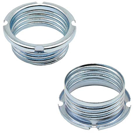 2× Schraubring 20,8×2 mm Metall verzinkt – Gewindering für G9 GY6,35 GU4 GU5.3 Fassungen Ø 27 mm silber