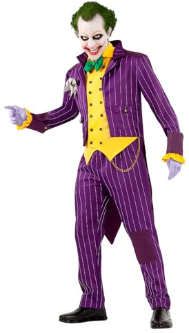Funidelia Disfraz Oficial de Joker Arkham City para Hombre, Traje de Guasón para adulto, Disfraces de Halloween y Carnaval – Talla XL