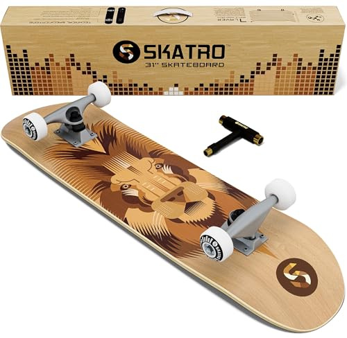 SKATRO - Pro Skateboard 31 Complete Skateboard. Skate Board ages: adults, boys, girls, beginners, and Kids
