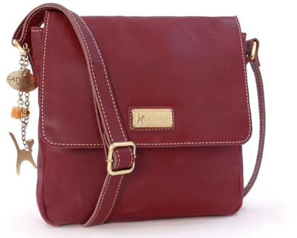 Catwalk Collection Handbags - Sac Bandoulière Femme en Cuir Vintage - Moyen Messenger Bag Avec Bandoulière Réglable - Sabine M