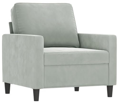 HEFZGDB 4-TLG. Sofagarnitur mit Kissen Hellgrau Samt Camping Sofa Couch Klein Lounge Sofa Sofa Klein für Wohnbereich Empfangsraum Aufenthaltsraum Schlafzimmer