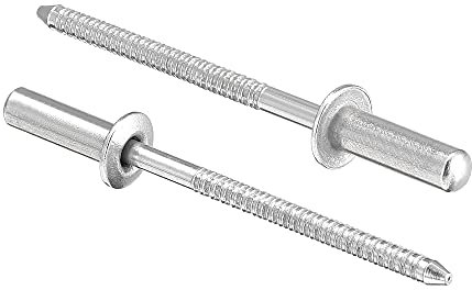 sourcing map 50 Stück Blindniete Ziehnieten Dekoration Niete 304 Edelstahl 3,2mm Durchmesser 10mm Grifflänge Silberfarben