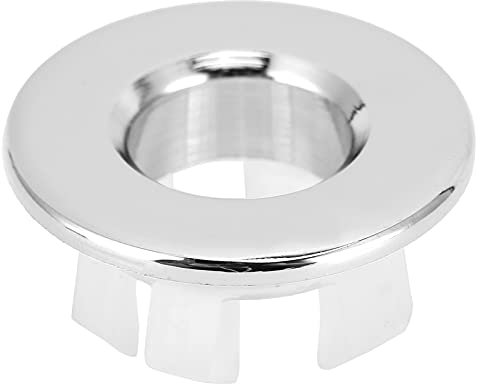 Tissting Anello di Troppopieno per Lavello Anello di Copertura per Troppopieno Rotondo in Ottone con Inserto nel Foro Ricambi per Lavabo da Cucina, per Case, Centri Commerciali, Hotel (Argento)