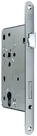 BKS Haustürschloss/Türschloss für Profilzylinder, Dornmaß 65mm, Entfernung: 92mm, Stulp: 24x280mm abgerundet, DIN Rechts incl. SN-TEC® Montageset