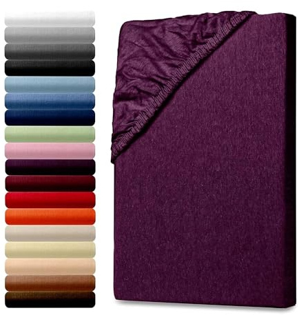 Julido Lenzuolo con angoli elasticizzati in jersey, 180 x 200 cm, lenzuolo con elastico, lenzuolo in cotone, Oeko-Tex Standard 100