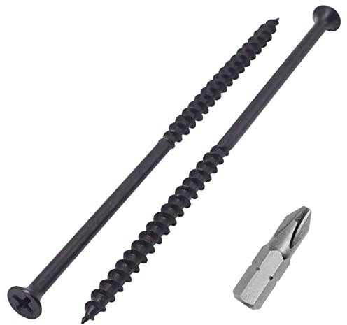 SKIR'CO Lot de 10 vis avec finition phosphatée noire 4,8 x 120 mm pour cloison sèche, vis à bois, tête cruciforme, vis pour plaque de plâtre