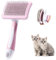 Vinabo Selbstreinigende Haustierbürste, Bürste für langes und kurzes Haar, für Hunde, Katzen, beseitigt effektiv Tomentose unter der Unterwolle und Verfilzungen, Rosa