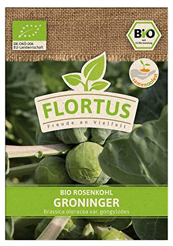 FLORTUS BIO Rosenkohl Groninger | Gemüsesamen | Kohlsamen | Rosenkohlsamen | Samen zur Anzucht für Garten, Balkon, Küche & Fensterbank