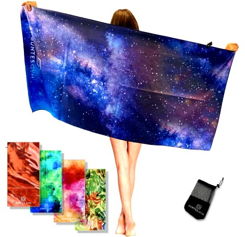 Buntes Gym ® Mikrofaser Handtuch 100x50 cm | versch. Farben und Größen | Kompakt, Leicht und Schnelltrocknend | inkl. Packsack | Reisehandtuch für Sport, Sauna, Camping und Yoga