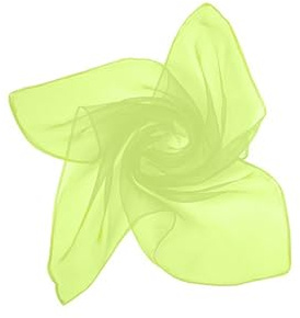 NAVZA® Vacker vanlig fyrkantig chiffong känsla hals mjuk halsduk för kvinnor - 50-talet 60-talet retro flera färger lättvikt kreativ och använd aftonklänning, Självlysande grönt, en storlek