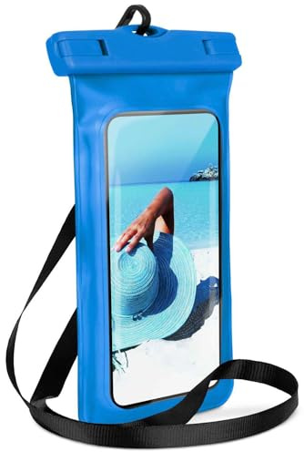 ONEFLOW Beach Bag für Huawei P30 Lite/P30 Lite New wasserdichte Hülle mit Touch und Kamera Fenster, Unterwasser Handyhülle zum Reisen, Schwimmen mit Armband und Band zum Umhängen, Blau