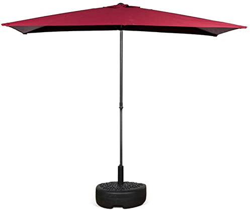 ESCOLL Balkon Sonnenschirm Halb Rechteckig 250cmx130cm Kleiner Balkonschirm Halbrund Schirmständer Terrassenschirm Gartenschirm (Color : Rot)