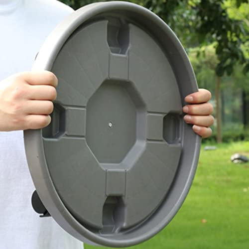 ZYWUOY Base de pot de fleurs, soucoupes rondes pour pot de fleurs, plaque à roulettes, support amovible avec roulettes, gris universel