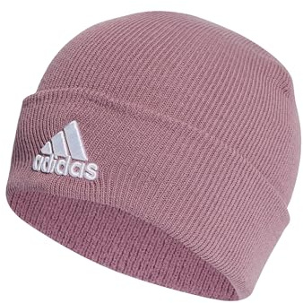adidas Unisex Logo Beanie, Wonder Orchid/White, S