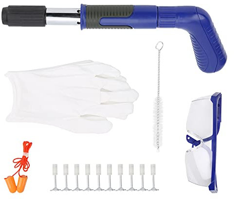 Mini Nail Gun Kits, TOTITOM Manual Steel Nail Gun Devices Portable Concrete Wall Fastening Power Tools, Mini Nail Shooting Machine, Wall Anchor Wire Slotting Device Home DIY Tool with 10pcs Nails