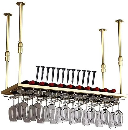 LIGUOYI Weinglashalter Hangend, Weinglasregal Aus Metall Einstellbare Höhe Stielgläserregal Mit Schrauben Multifunktional, Weinglas Abtropfgestell Gläser Aufbewahrungsbügel Für Bar Küche