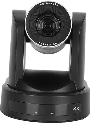 Webcam PTZ 4K, Telecamera per Videoconferenze Uscita Video HD 4K HDMI, Zoom Ottico 12X, Inclinazione Preimpostata a 256 Posizioni, con Telecomando per Riunioni (Spina europea)