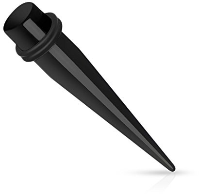 beyoutifulthings Ohr-Dehnstab Schwarz Weiß Clear Ohr-Expander Dehnungs-stab Ohr-Plug Taper Ohr-piercing Piercing-Schmuck Acryl 2 O-Ringe 1,6-25mm