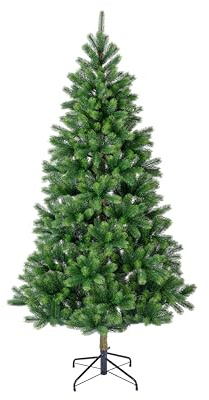 Everlands Künstlicher Weihnachtsbaum „Kenmore Fir“ 210 cm – Real Needle Technologie, naturgetreue Nordmanntanne mit 52 Zweigen, inkl. stabilem Metallständer, pflegeleicht & wiederverwendbar