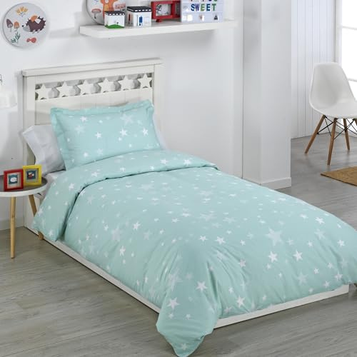 Funda Nórdica Cama Infantil Stars Color Agua Talla Cama 90 - Dhestia Home