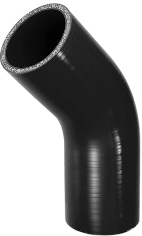 X AUTOHAUX 60mm 2.36 ID 102mm 4.02 45° Silicone Elbow Hose for Car Black | Universal Silicone Hose Reducer, Intercooler Intake Piping